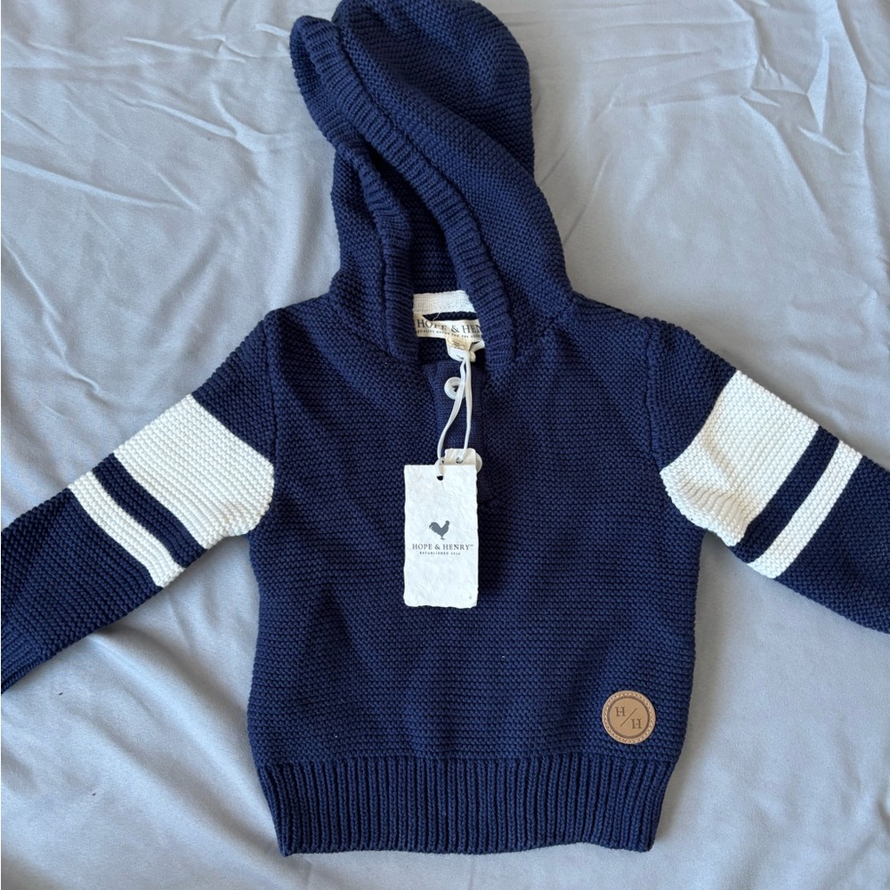 Cozy Navy and White Kids Hoodie